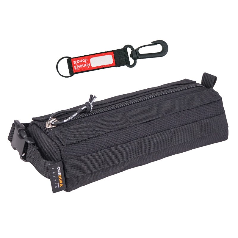 RE ROUGH ENOUGH Rough Enough Small Tactical Bag, Molle Case Pouch for Boys Adults Outdoor Adventures Hiking, Quick Release Handle Black, Small Pencil Case - Image 1
